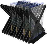 Geekria Black Foldable PS5/PS4/Xbox Games Card Disk Stand Storage Bracket, Holds Up to 11 Discs, 9.37 cm (H) x 6.69 in (W) x 9.37 cm (D)