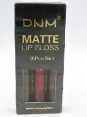 DNM 3 Piece Matte Lip Gloss Set + Pecolovers Lip Pencil - NEW