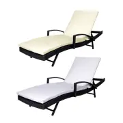 Levede Outdoor Sun Lounger Furniture Wicker Lounge Garden Patio Bed Cushion Pool