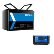 Gentrax 12V 100ah 100A LiFePO4 Battery + PWM 20A solar charge controller