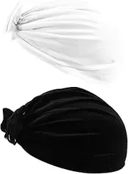 [Beavorty] Tire Cap Hats Beanies Bonnet Headbands Bow Newborn Hat Satin Hat Brim Babies Cuffed Chin Mittens Headbands Black Cap White Golden Velvet