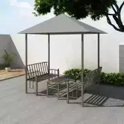 NNEVL Garden Pavilion with Table and Benches 2.5x1.5x2.4 m Anthracite