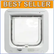 Selective Entry Cat Door Compatible with All Microchip Types & Battery-Powered