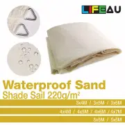 Waterproof Extra Heavy Duty SAND Shade Sail 220gsm Rectangle Square