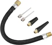 X AUTOHAUX 1 Set Portable Air Pump with Inflation Needle Tapered Nozzles Extension Hose for Bicycle Wheel Tire Inflator