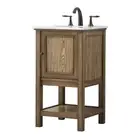 Elegant Decor Metropolis 19" Aluminum MDF Single Bathroom Vanity in Driftwood