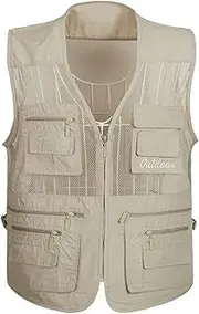 [QtthZZr] Men's Multi-Pocket Vest Summer Mesh Breathable Gilet Outdoor Camera Fishing Waistcoat Sleeveless Utility Jacket