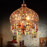 在飛比找松果購物優惠-直徑32cm 燈 燈具 吊燈 書房燈 餐廳燈波西米亞復古鐵藝