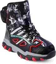 [DKONXIA] Big Boys Girls Snow Boots Big Kids Snow Boots Big Kids Winter Boots,Cold-weather Boots Mid Calf Snow Boots Waterproof Slip Resistant Outdoor Boots for Big Kids(size 3/4/5/5.5/6.5/7)