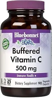 Bluebonnet Buffered Vitamin C 500 mg Vegetable Capsules, 90 Count