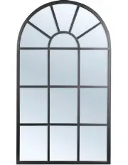 [Cooper & Co] Abbey Arch Iron Indoor Outdoor Mirror Black