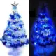 摩達客耶誕-台灣製4尺120cm豪華版夢幻白色聖誕樹+銀藍系配件組+100燈LED燈藍白光1串(附IC控制器)本島免運費