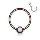 Piercing Ear Ring Ball Gold Pink Opal White