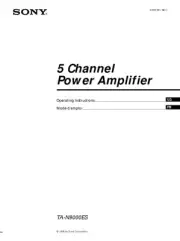 Sony TA-N9000ES Amplifier / Receiver Owners Instruction Manual