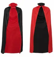 HALLOWEEN CAPE VAMPIRE DRACULA CAPE BLACK AND RED FANCY DRESS HALLOWEEN