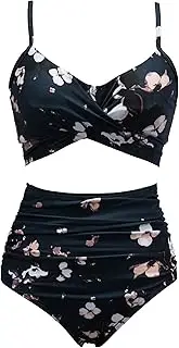 [Bslingerie] Women's Retro Vintage Push Up High Waisted Bikini Swimsuit Plus Size