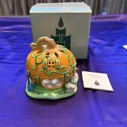 PartyLite Pumpkin Patch House Candle Holder Tea Light Ceramic New