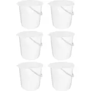 6x Home Leisure Bucket W/Lid 11L White Laundry Cleaning Home Organisation