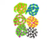 PONDI - 6 Pack 36 Links Wacky Tracks Snap and Click Fidget Finger Sensory Toys