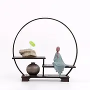 Chicken Wing Wood Duobao Pavilion Antique Shelf Living Room Shelf teapot Tea Set Display Cabinet Solid Wood Chinese Style,A