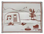 Campsite Beige & Brown Foldable Waterproof Large Camping Mat - 270 x 360 cm - Weatherproof Rug, Recycled Plastic, Sustainable, Eco Friendly UV Resistant, Durable Outdoor, Patio Rug, Fade Resistant