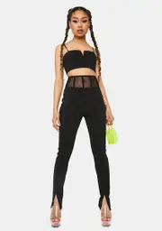 Late Ur Boo Tonight Mesh Panel Pants Set