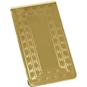 Set of 2 ChromePlated Stainless Steel Money Clips in Gold (Grecian Key Print)