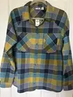 LL Bean Shirt Womens Large Plaid Soft Flannel UPF 50+ Blues Greens Shacket TAGS