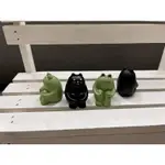 🌼🌵動物系列 坐姿黑色貓 青蛙 公仔 園藝 盆栽 盆器 擺件 飾品 裝飾