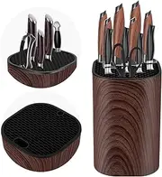 Premium Knife Block Without Knives Ninonly Knife Block Universal Without Knives for Knives Wooden Block Kitchen Organiser Safe Knife Storage