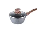 Bergner Granito 16cm Aluminium Saucepan Non-Stick Pot w Lid Long Handle Grey