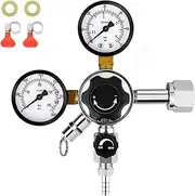 FERRODAY Dual Gauge Co2 Regulator Beer Kegerator Co2 Regulator Beer Keg Dual-stage Kegerator Regulator CGA-320 Beer Regulator Co2 Kegerator Part Beer Keg Regulator Co2 Beer Gas Regulator Beer Tap Tool