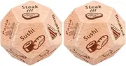 BRIGHTFUFU 2pcs Food Sieve Dice Game Props Party Accessories Dinner Decision Light Brown Wooden