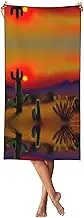 YANYU Sunset Cactus in Desert Print Bathroom Towels Beach Towel Oversized for Adults Quick Dry Lightweight for Summer