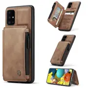 CaseMe Shockproof Samsung Galaxy A51 PU Leather Case Cover Wallet A515 [Brown]