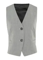 Helmut Lang Herringbone Stretch-wool Waistcoat - Grey - 8 (UK12 / M) 8 (UK12 / M)