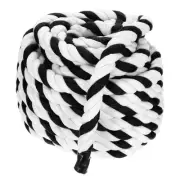 Natural Twisted Cotton Rope 1 Inch x 50 Feet Tug of War Rope, Black White