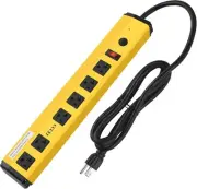 CCCEI Heavy Duty Power Strip Surge Protector 20 Amp, High Amp 10FT, Yellow