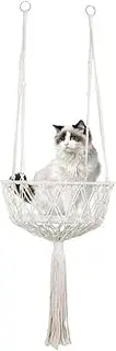 Xinhuju Macrames Cat Hammock - Handmade Cotton Rope Cat Bed, Swing Cat Bohos | Comfortable Hanging Bed for Small Pets, Hanging Sleeping Hammock for The Claim