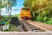 3D Forest Yellow Train Wallpaper Wall Murals Removable Wallpaper 2