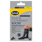 Scholl Tarvel & Compression Flight Socks Unisex Black 9-12