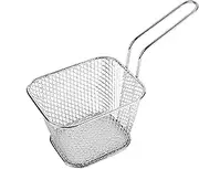 qwmvhfg， Stainless Steel Small Fried Basket with Handle Square French Fries Basket Wire Strainer Kitchen Utensil Cooking Net GAD
