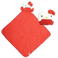 在飛比找樂天市場購物網優惠-小禮堂 Hello Kitty 造型可收納毛毯披肩 單人毯 