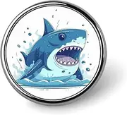 [FZMVSQH] Cartoon Shark Printed Round Button Pin Badges Metal Pinback Buttons 1 Inch Pins for Hat Shirt Clothing Bags Decoration, Circular, Aluminum