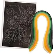 ORFOFE 1Set Quilling Paper Strips Kit for Adults of DIY Craft Supplies with Flower Designs for Beginners Scrapbooking and School Projects