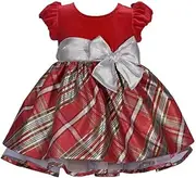 [Bonnie Jean] Girl's Christmas Dress - Holiday Plaid Dress for Baby, Toddler and Little Girls