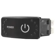 Switch Boss Dual Blue LED Laser Etched Rocker Switch (Horizontal) - Power