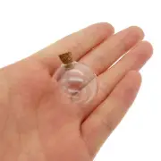 10pcs Empty Clear Round Glass Bottle Vials Jewelry with Cork Stopper 28*25*25MM