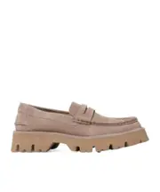 round head loafer shoes 40 light brown