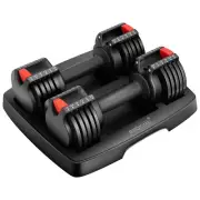 VIVOHOME 2.5 lbs to 15 lbs Adjustable Weights Dumbbells Set of 2 with Anti-Sl...